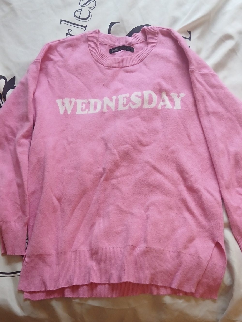 Cozy Pink 'Wednesday' Crewneck Sweater XL